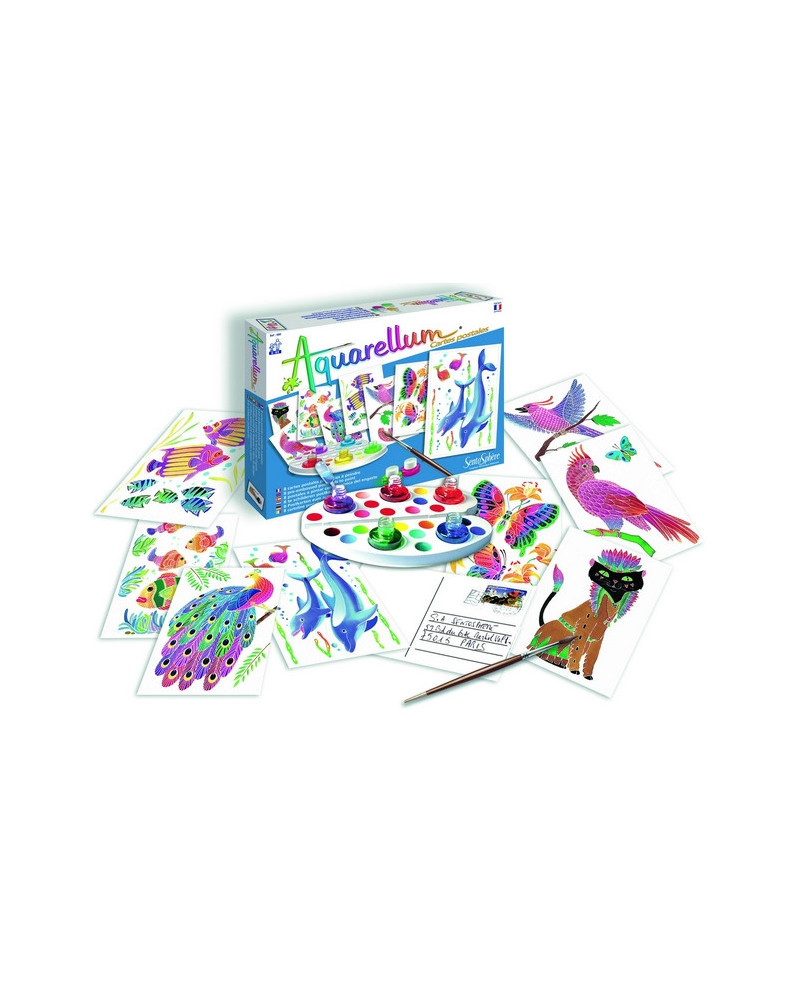 AQUARELLUM CARTES POSTALES ANIMAUX