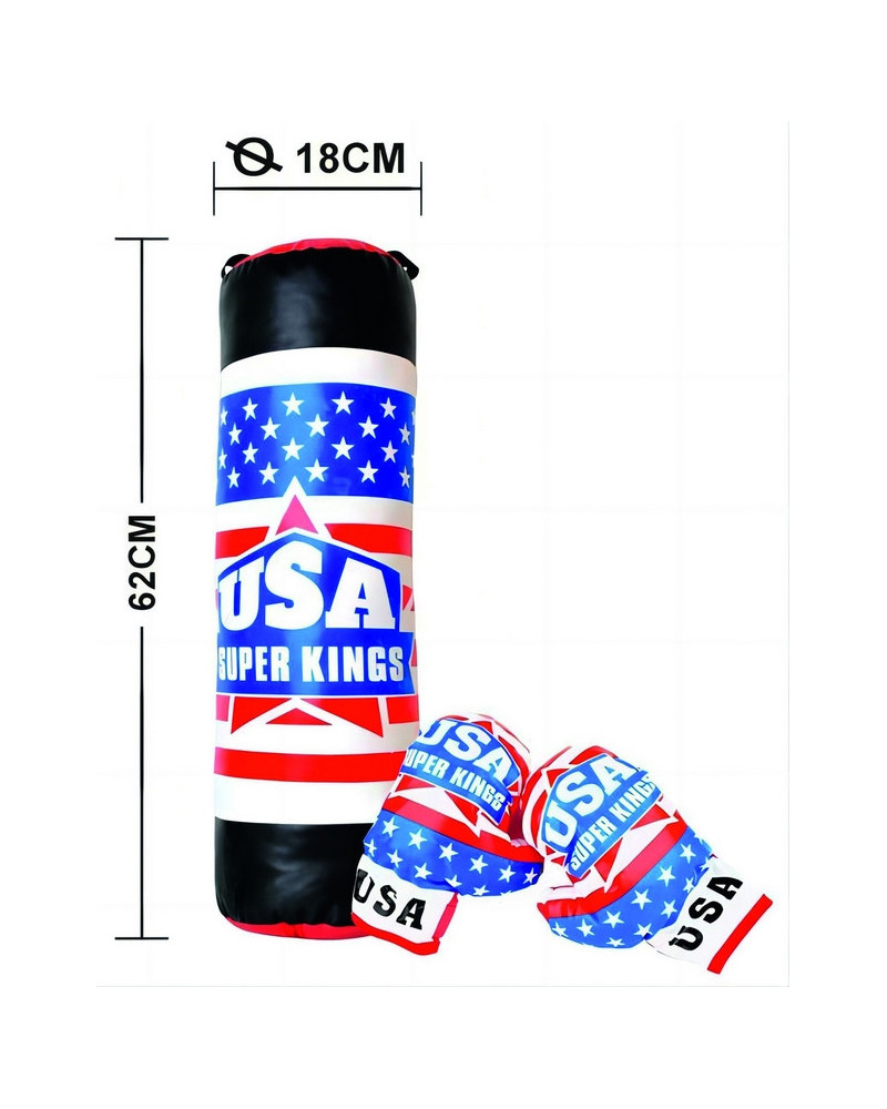 SAC DE BOXE USA 65CM + GANTS 100G 23CM