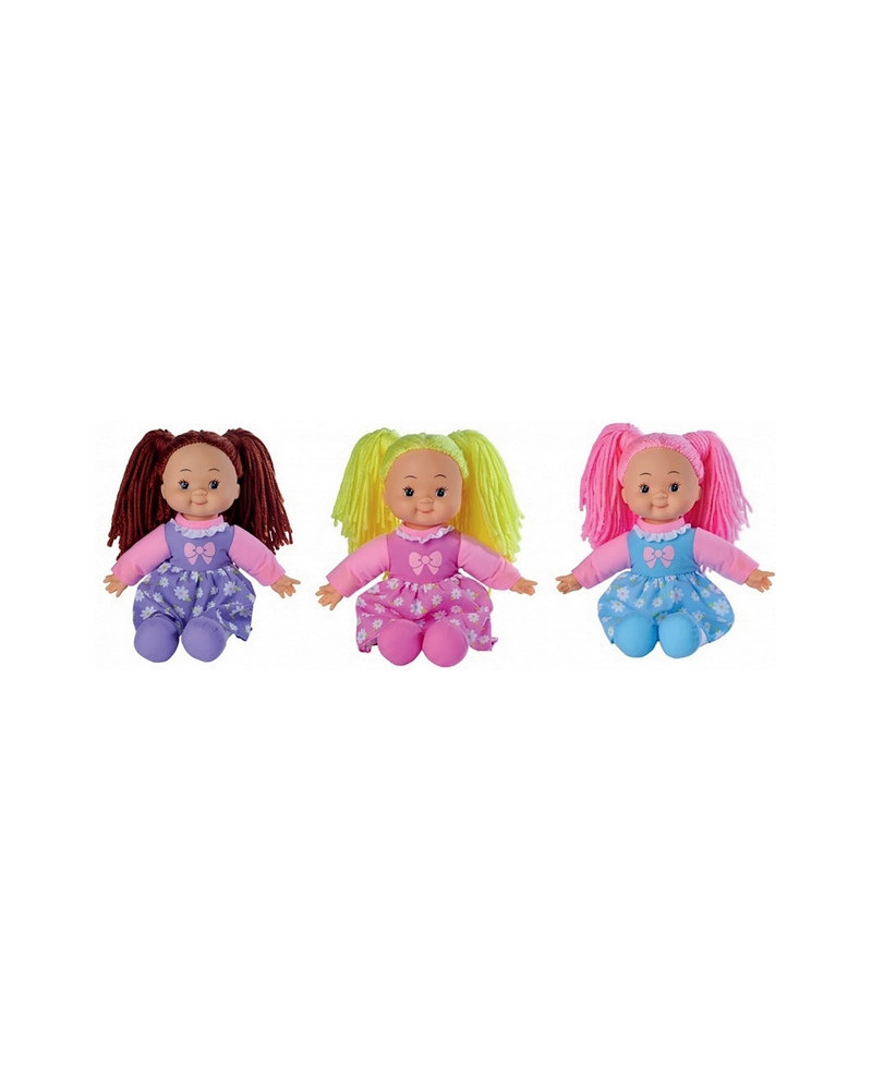 POUPEE CHIFFON CHEVEUX LAINE 38CM 6ASS.
