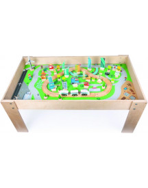 TABLE TRAIN BOIS 1MX0.6M 90PCES + PONT