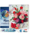 BRODERIE DIAMANT ROSE BELLES FLEURS+CHAS