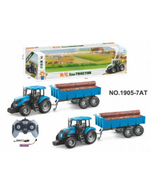 R.C. TRACTEUR BLEU + REM BOIS + TRONC
