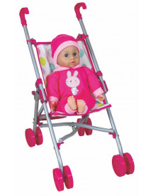 BEBE 36CM + POUSSETTE CANNE