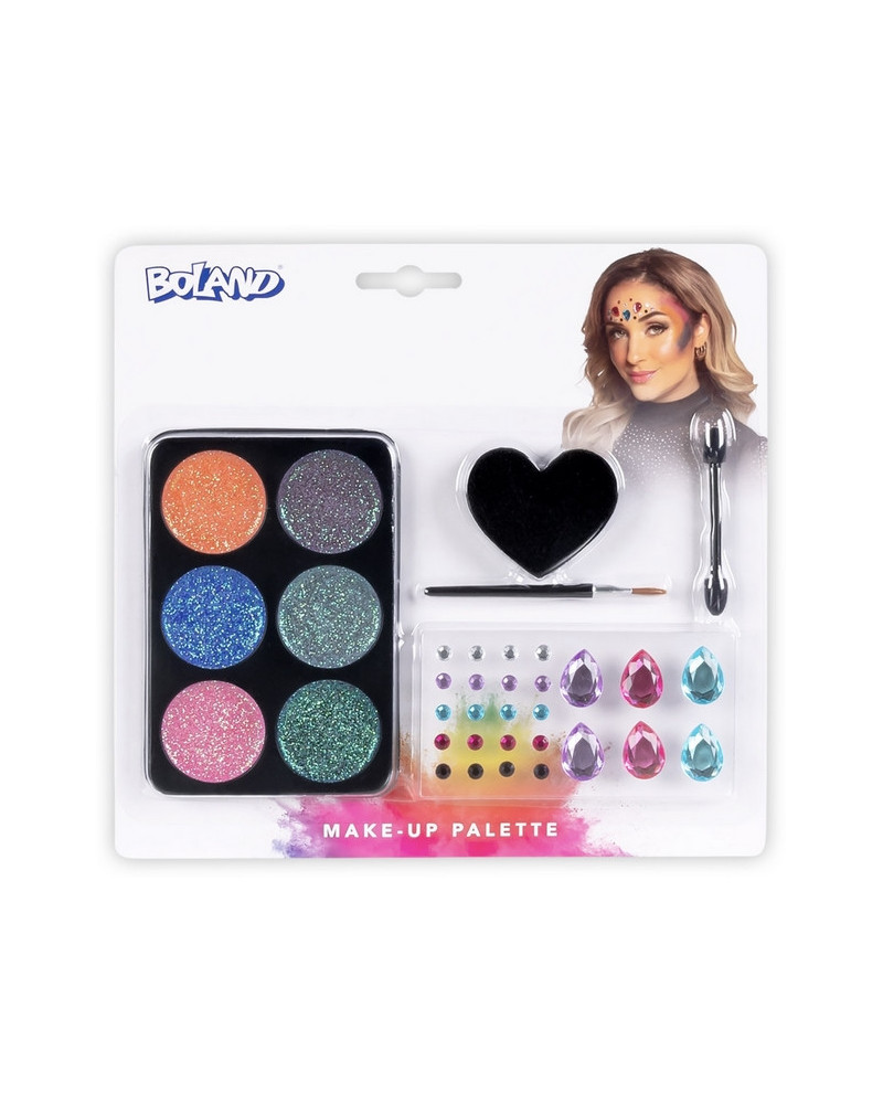 KIT MAKE UP GLAMOUR 6 GALETS + STRASS