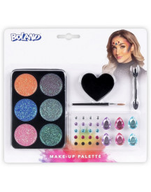 KIT MAKE UP GLAMOUR 6 GALETS + STRASS