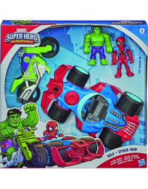 2 VEHICULE+2 FIG.SPIDERMAN + HULK
