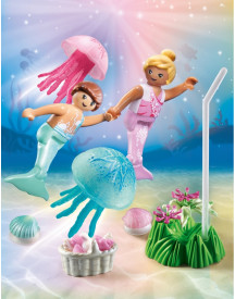 ENFANTS SIRENES AVEC MEDUSES ET COQUILLA
