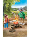 GRAND-PERE AVEC PETITE FILLE ET FEU DE C