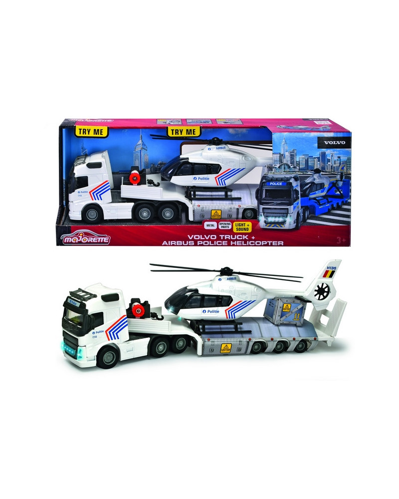 DIE CAST TRANSPORT VOLVO POLICE + HELI