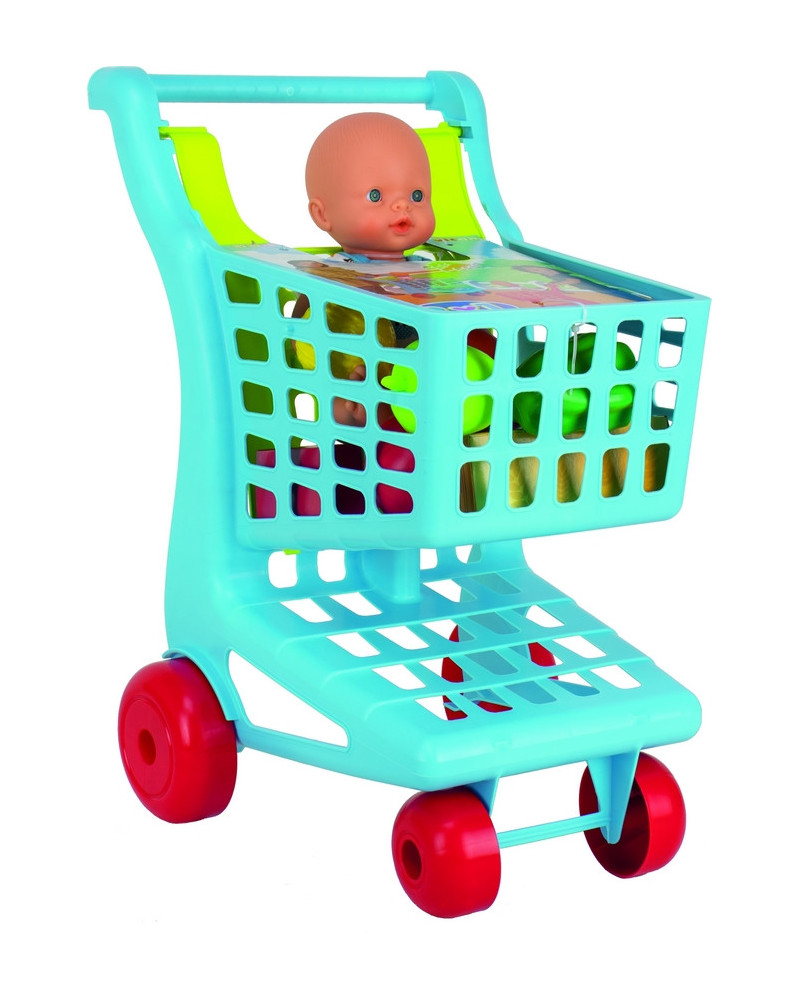 CADDIE SUPERMARCHE + BEBE BOIT PIPI 40CM