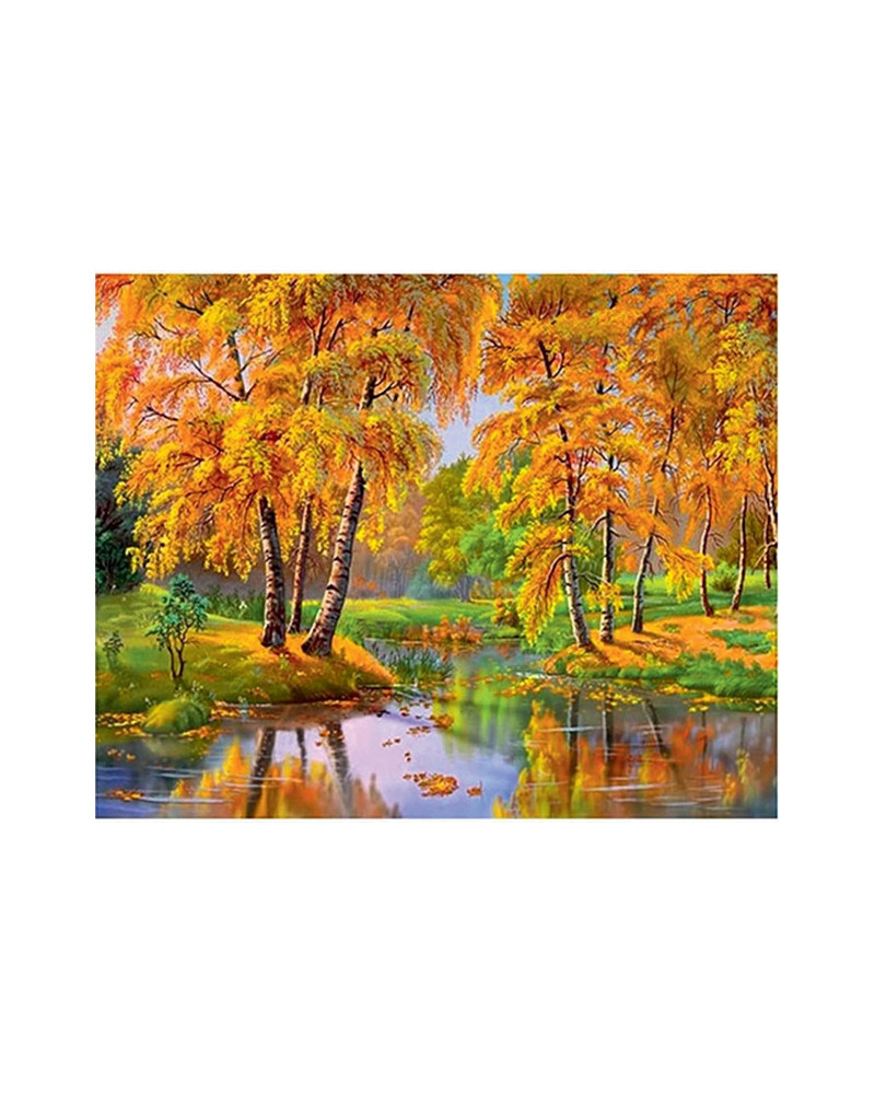 BRODERIE DIAMANT LAC EN AUTOMNE