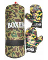 SAC BOXE 43CM + 2 GANTS DECO MILITAIRE