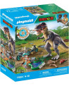 EXPLORATEUR AVEC MOTO ET TYRANNOSAURE