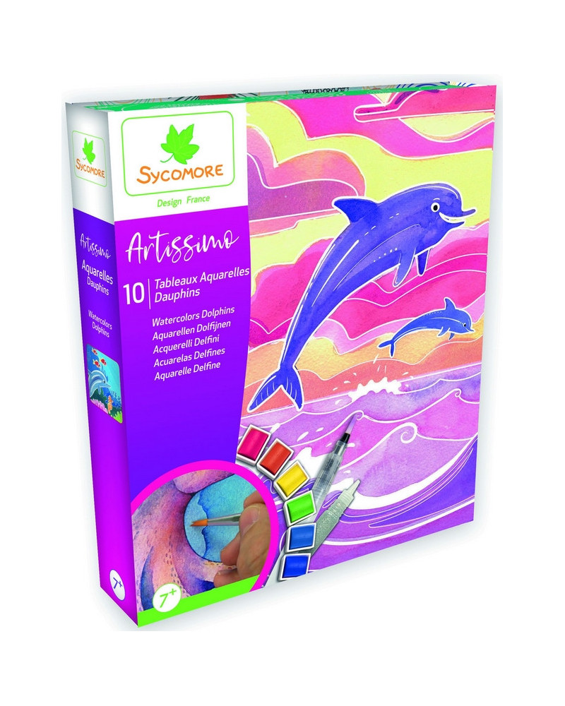 ARTISSIMO TABLEAUX AQUARELLES DAUPHINS