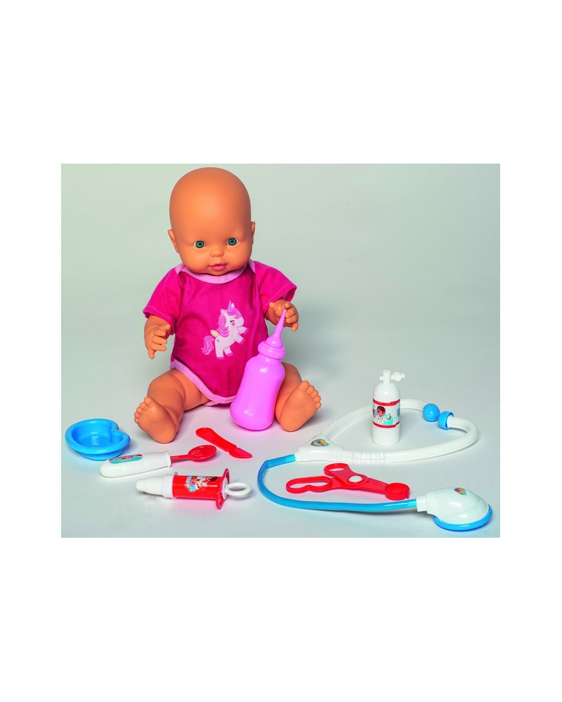 BEBE 40CM ACC. DOCTEUR BOIT ET FAIT PIPI