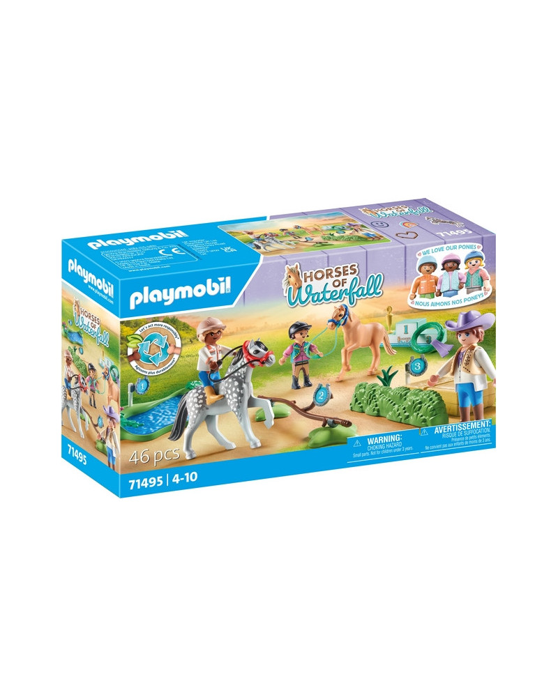 CAVALIERS AVEC PONEYS ET SAUT D'OBSTACLE
