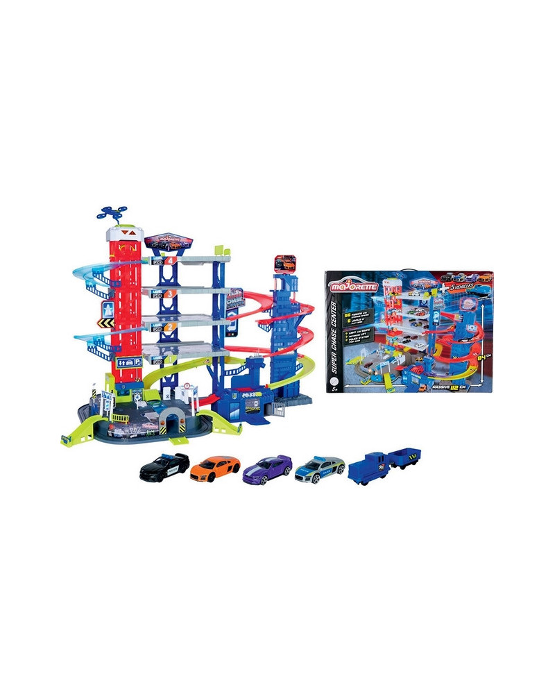 GARAGE SUPER CHASE CENTER + 5 VOITURES