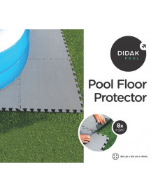 8 DALLES PISCINE 50x50x0,4CM GRISE