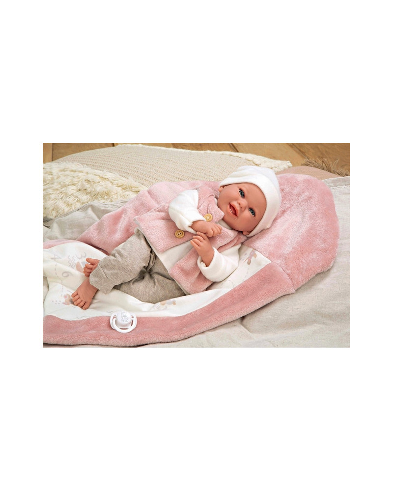 ELEGANCE BEBE COLIN 40CM COUVERTURE ROSE