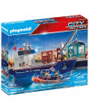 GRAND CARGO AVEC BATEAU DE DOUANIERS