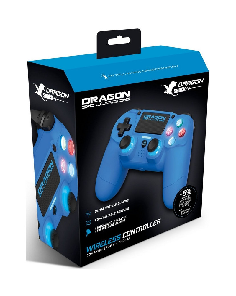 PL4 MANETTE SANS FIL DRAGON SHOCK BLEUE