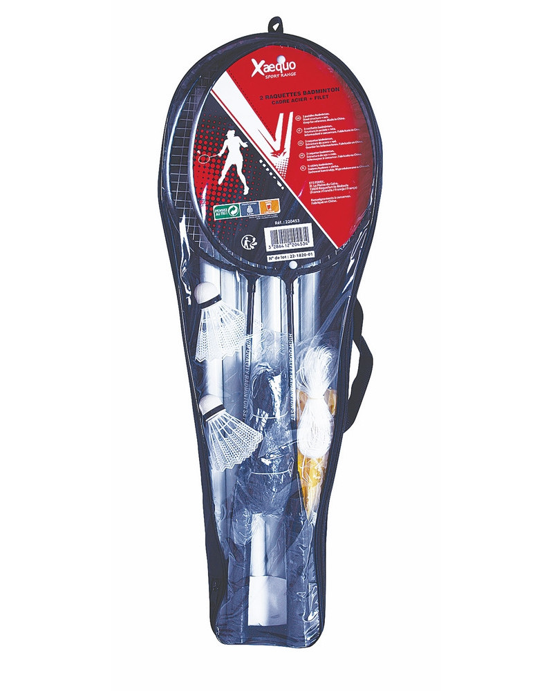 X-AEQUO 2 RAQUETTES BADMINTON + FILET