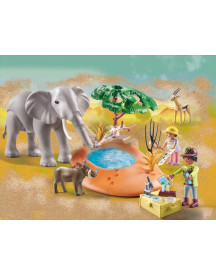 EXPLORATEURS AVEC ANIMAUX DE SAVANE