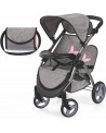 POUSSETTE JOGGER JUMEAUX GRISE PAPILLON