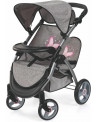 POUSSETTE JOGGER JUMEAUX GRISE PAPILLON