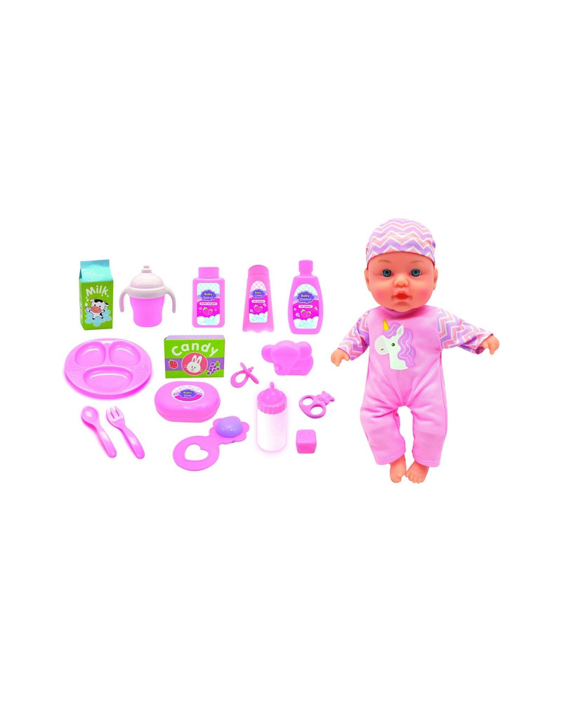 BEBE 31 CM 4 SONS + 16 ACC REPAS&CHANGE