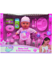 BEBE 31 CM 4 SONS + 16 ACC REPAS&CHANGE