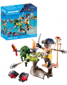 PIRATE AVEC ARBALETE, FLECHE ET POISSONS