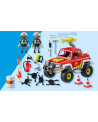 VEHICULE DE POMPIERS AVEC BIDON ENFLAMME