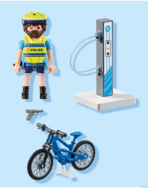 POLICIER ET BORNE DE RECHARGE ELECTRIQUE