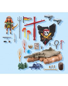 PIRATE AVEC RADEAU FLOTTANT,CANONS ET TR