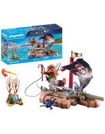 PIRATE AVEC RADEAU FLOTTANT,CANONS ET TR