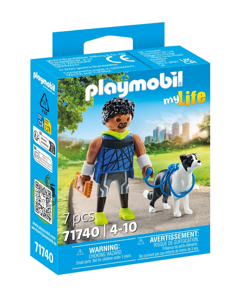HOMME SPORTIF AVEC BORDER COLLIE