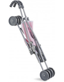 POUSSETTE CANNE ROSE DOUBLES ROUES 63CM