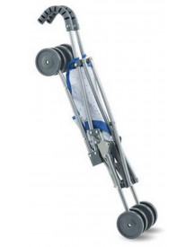POUSSETTE CANNE BLEUE DOUBLE ROUES 63CM