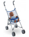 POUSSETTE CANNE BLEUE DOUBLE ROUES 63CM