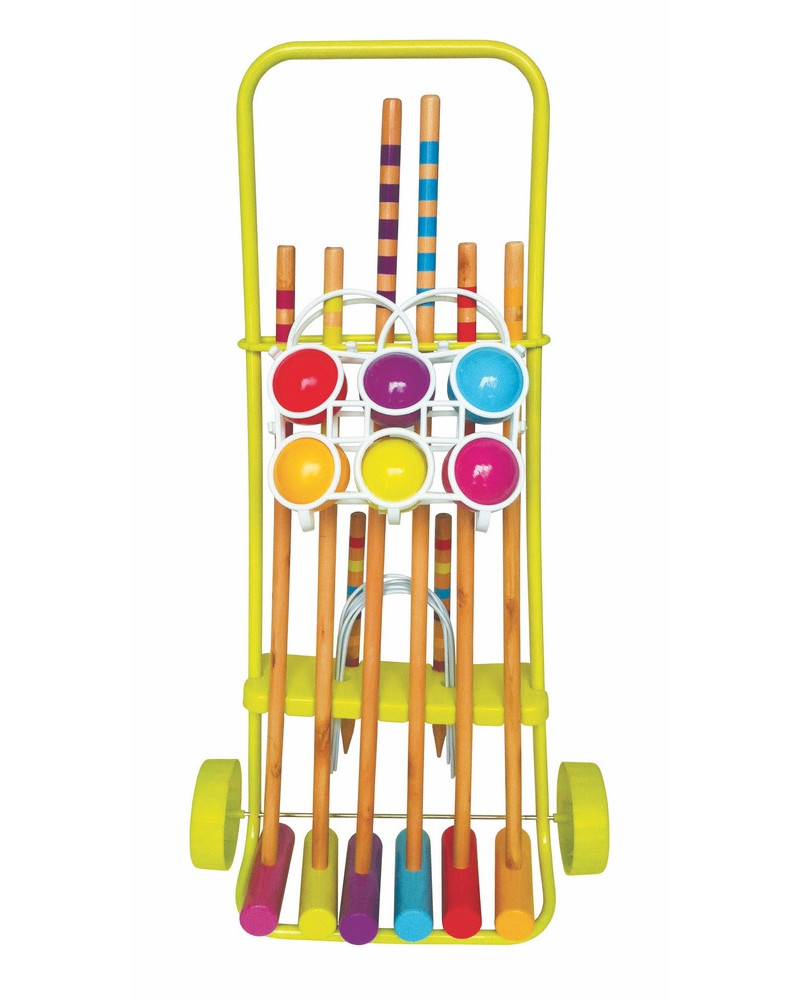 CROQUET 6 JOUEURS CHARIOT METAL