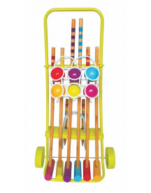 CROQUET 6 JOUEURS CHARIOT METAL