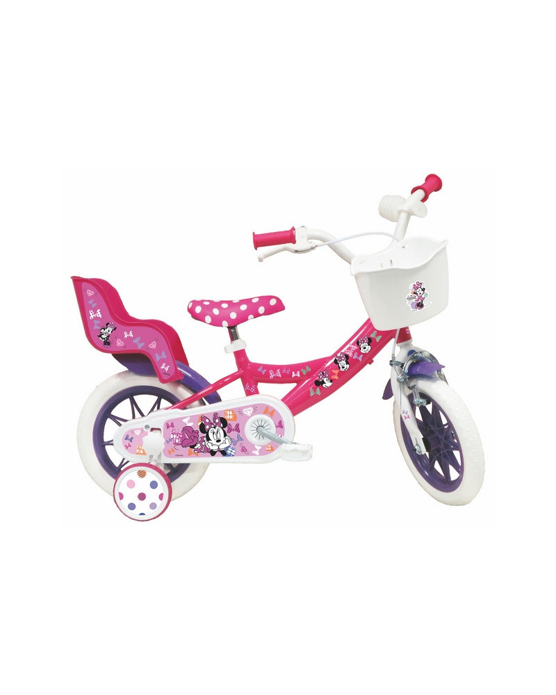 VELO 12" MINNIE ROUES EVA PANIER+PORTEBB
