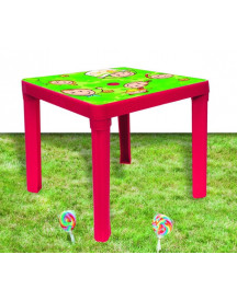 TABLE 46X46X43 FLEUR ROUGE