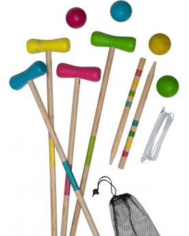JEU DE CROQUET 4 JOUEURS BOIS