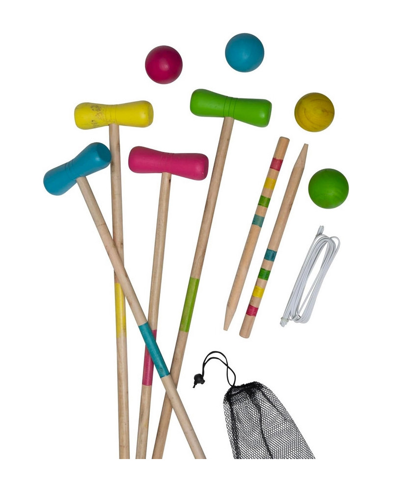 JEU DE CROQUET 4 JOUEURS BOIS