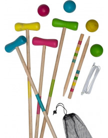 JEU DE CROQUET 4 JOUEURS BOIS