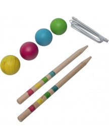 JEU DE CROQUET 4 JOUEURS BOIS