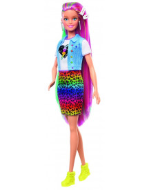 BARBIE LEOPARD RAINBOW HAIR