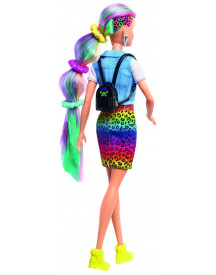 BARBIE LEOPARD RAINBOW HAIR